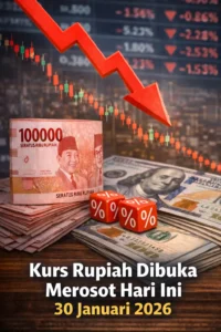 Read more about the article Kurs Rupiah Dibuka Merosot Hari Ini, 30 Januari 2026 Di Karenakan Tekanan Global Kembali Membayangi Nilai Tukar